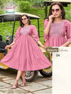 Kanak By Aanchi Roman Silk Flair Embroidery Kurti Wholesalers In Delhi
